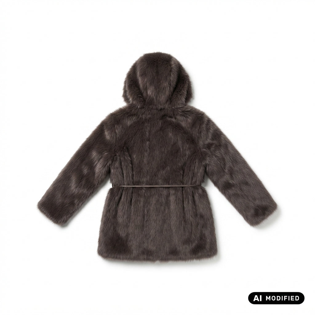 Bomboogie Fur Coat Ecopelliccia CW9725FRL6 148 Donna Bronzo - Giacca con Cappuccio e Cintura
