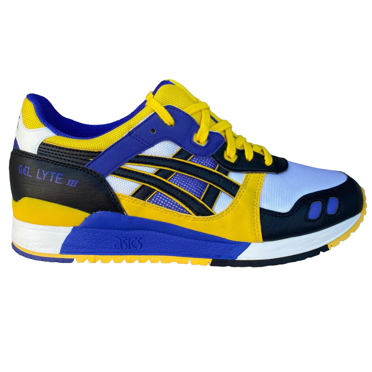 Asics scarpa sneakers da uomo Gel-Lyte III HN538 0191 bianco-giallo-nero-blu