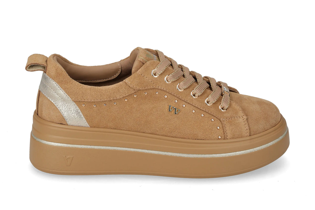 Valleverde scarpa sneakers con zeppa V35451 avana