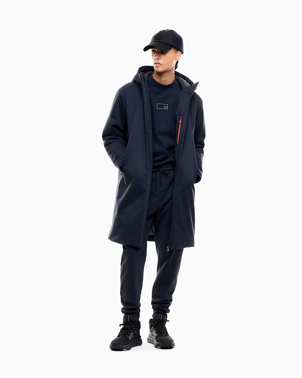 EA7 ARMANI giubbotto Caban da uomo con cappuccio 7M002375 AF15952 UB102 blu