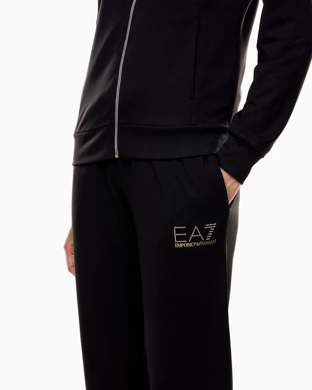 EA7 ARMANI tuta sportiva da donna con cappuccio 8NTV51 TJ9RZ 1200 nera