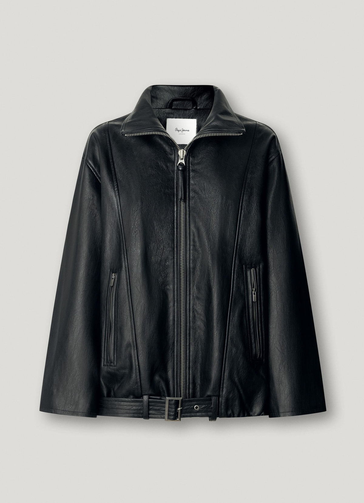 Pepe Jeans giacca in pelle sintetica Lina PL4024525 nera