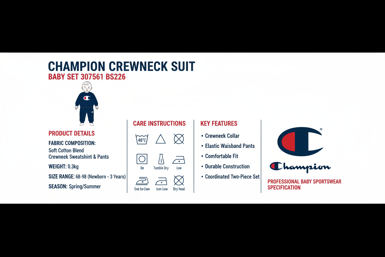 Infografica Champion tuta neonato crewneck