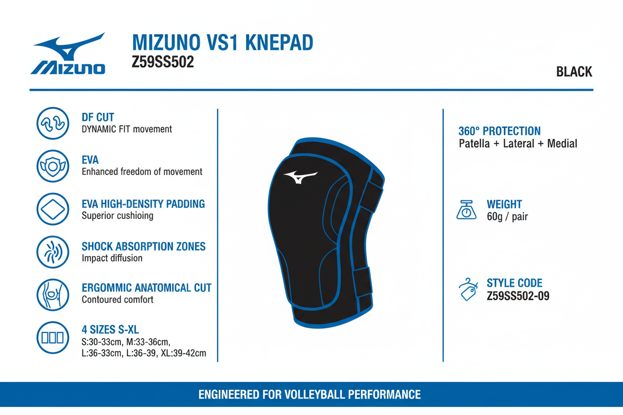 Infografica Mizuno VS1 Kneepad Z59SS502