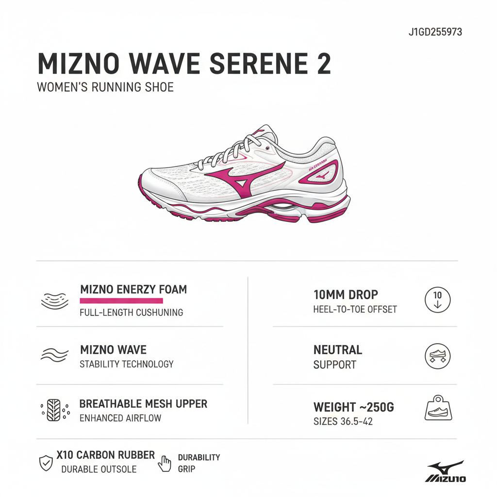 Infografica Mizuno Wave Serene 2