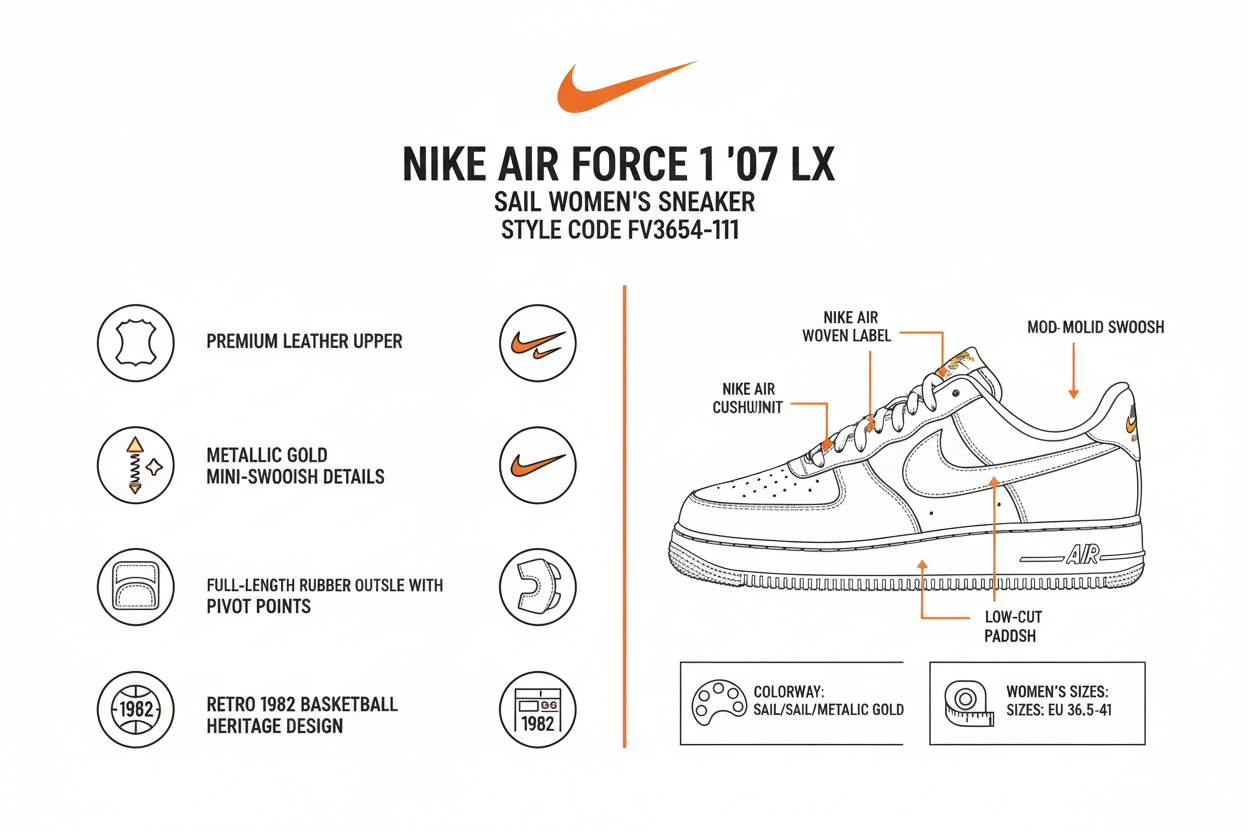 Infografica Nike Air Force 1 LX FV3654-111