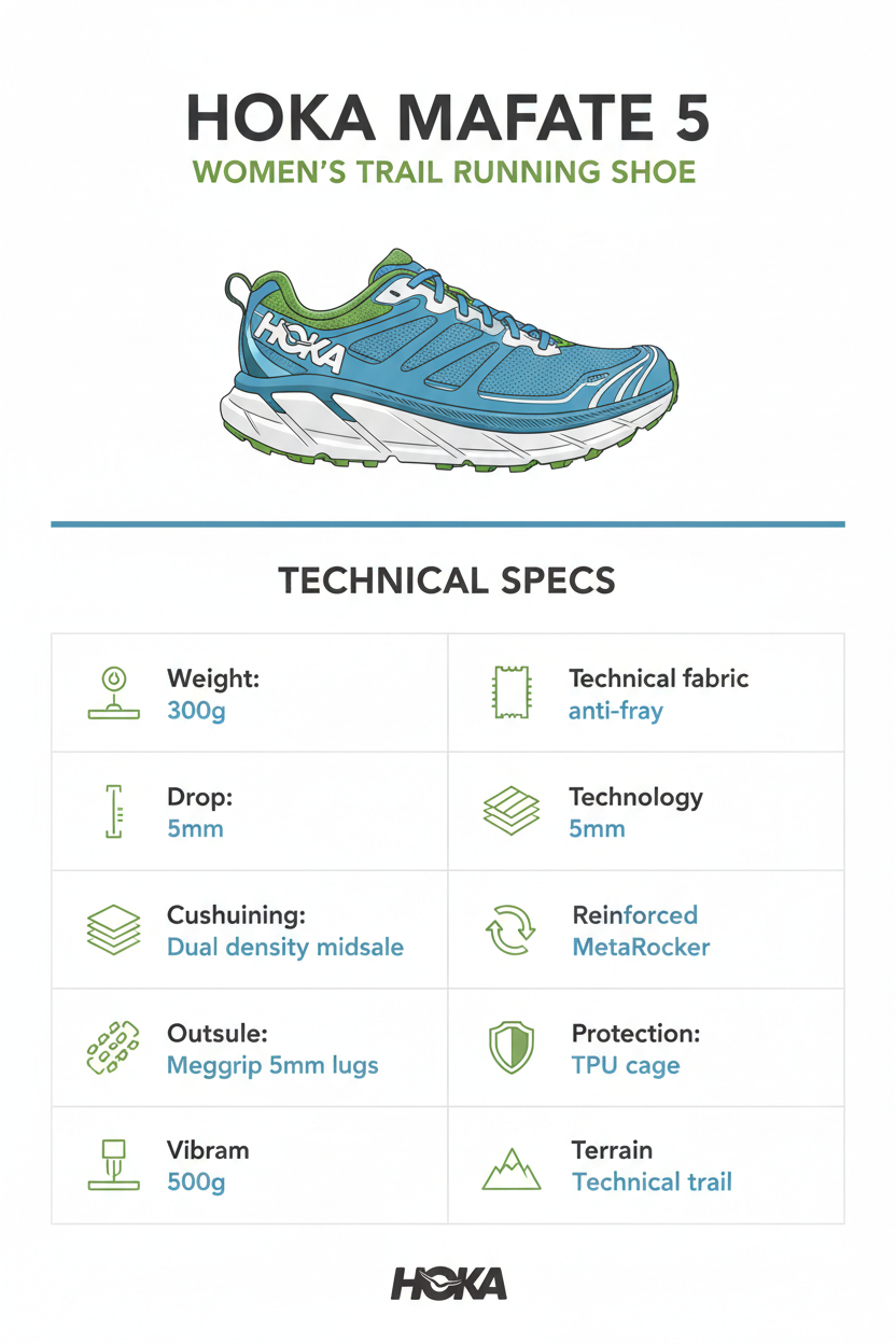 Infografica tecnica Hoka Mafate 5