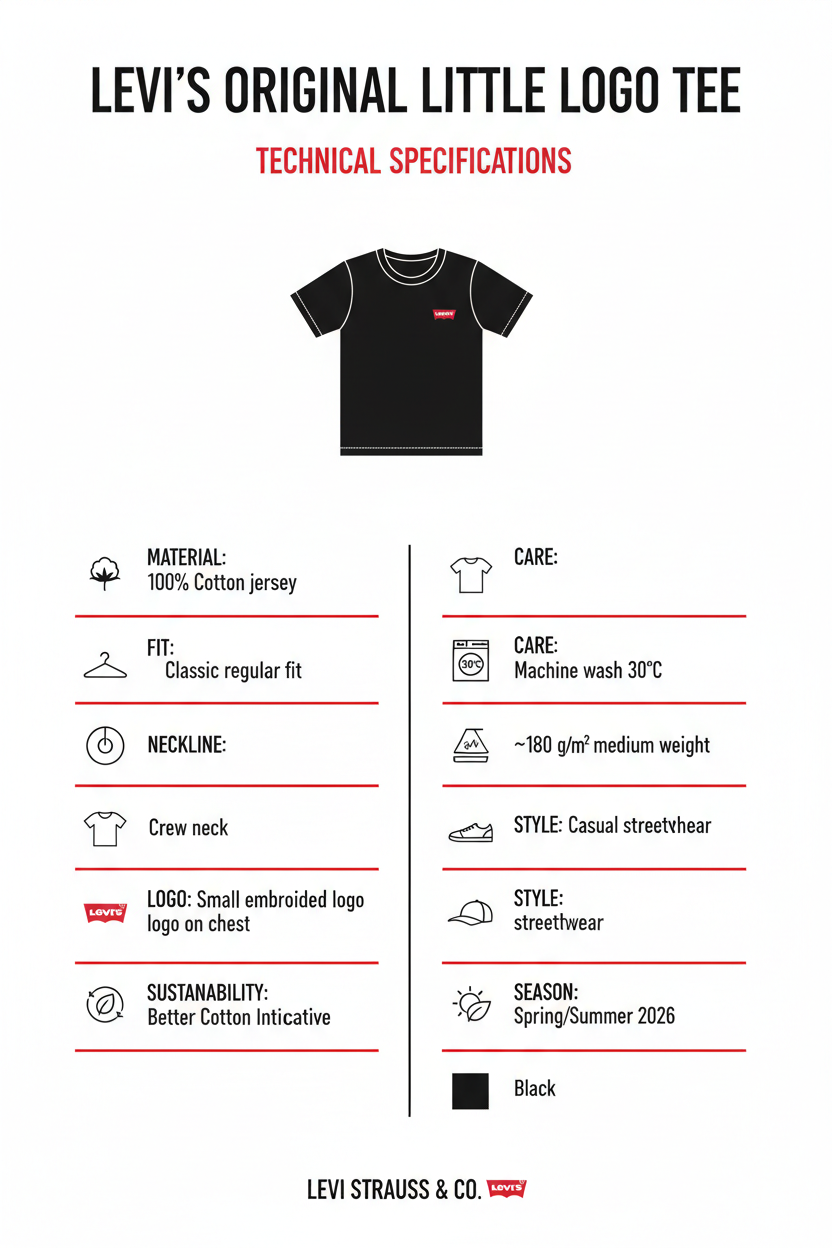 Infografica tecnica Levi's Nero