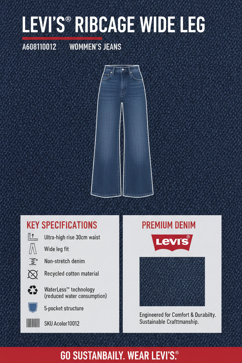 Infografica tecnica Levi's Ribcage