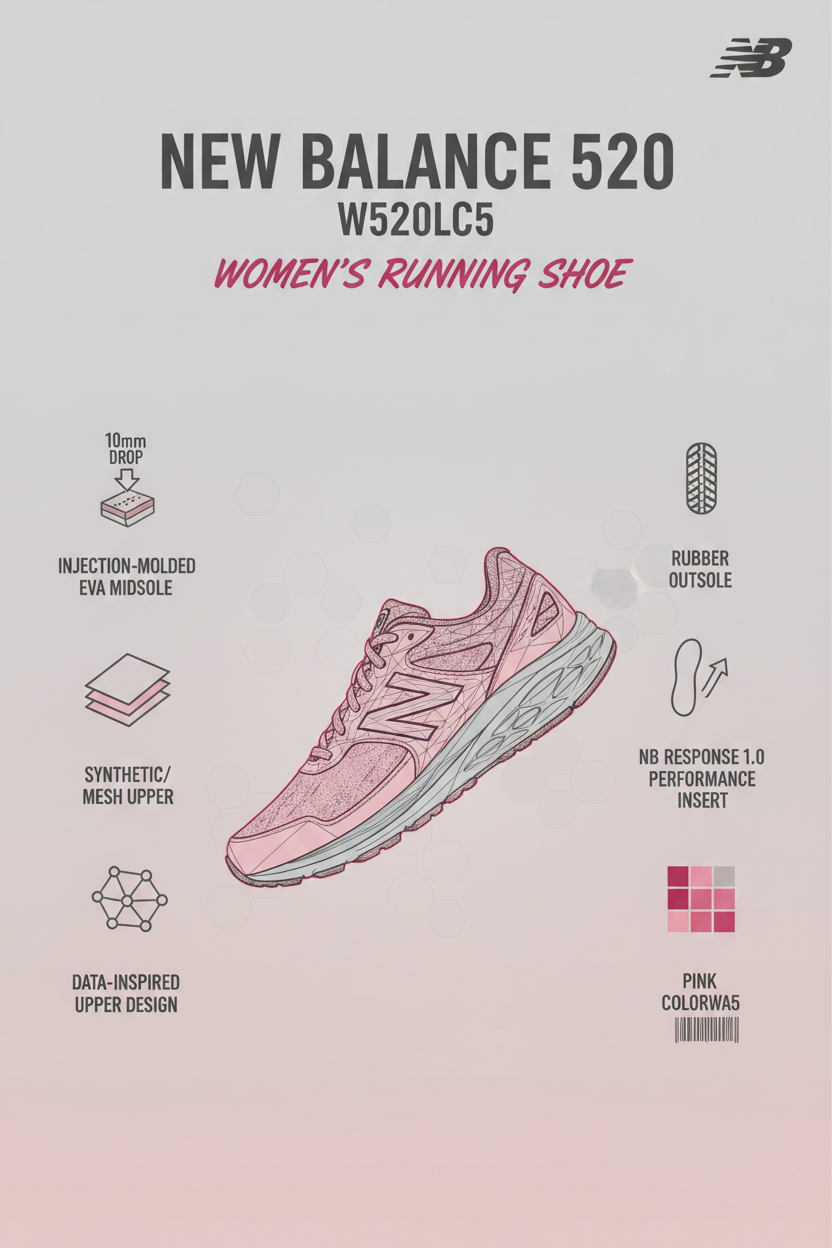 Infografica tecnica New Balance 520
