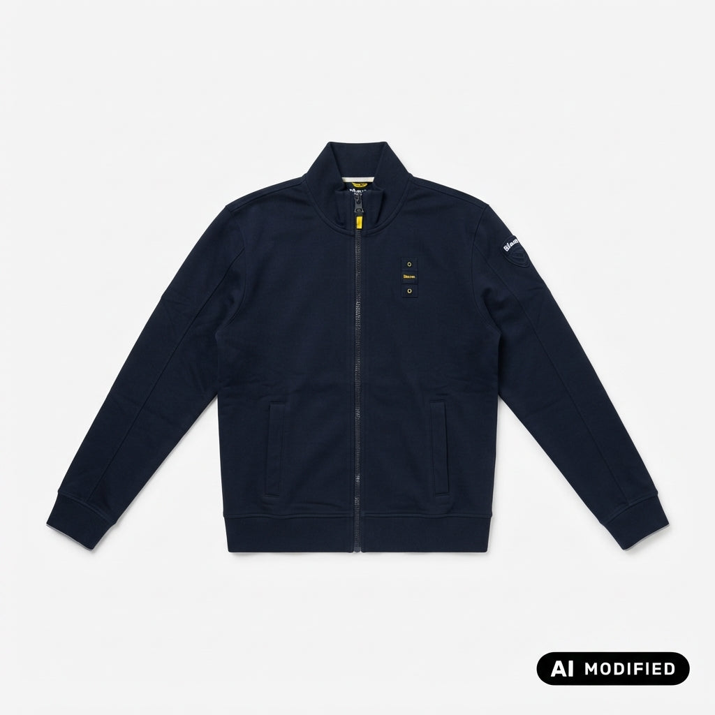 Blauer felpa con cerniera intera da uomo City 26WBLUF01315-007693 888 blu