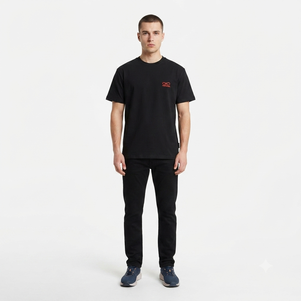 Propaganda t-shirt da uomo in cotone con logo ricamato 26ssprts616 nero