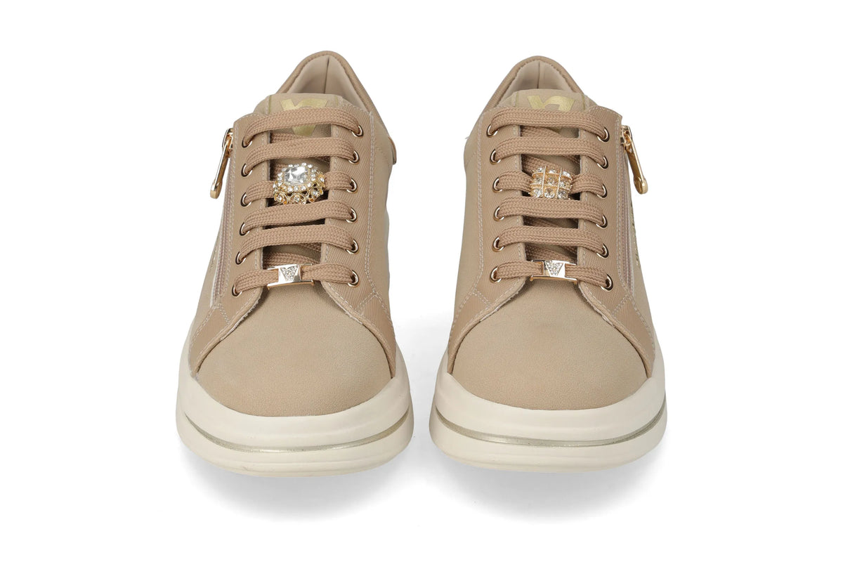 Valleverde scarpa sneakers donna con zeppa 35497 sabbia
