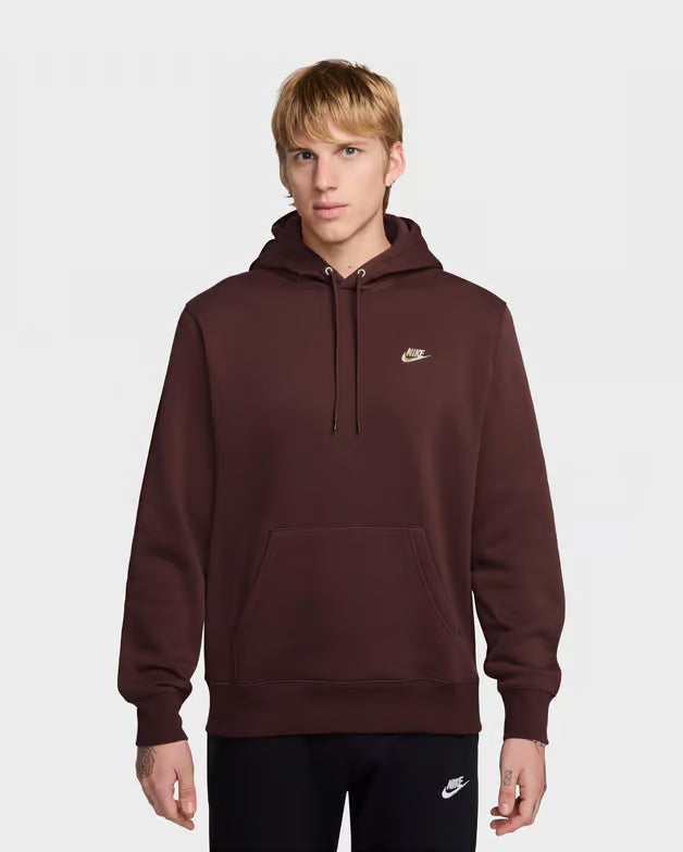 Nike felpa da uomo con cappuccio Club Pullover Fleece FN3859-652 marrone