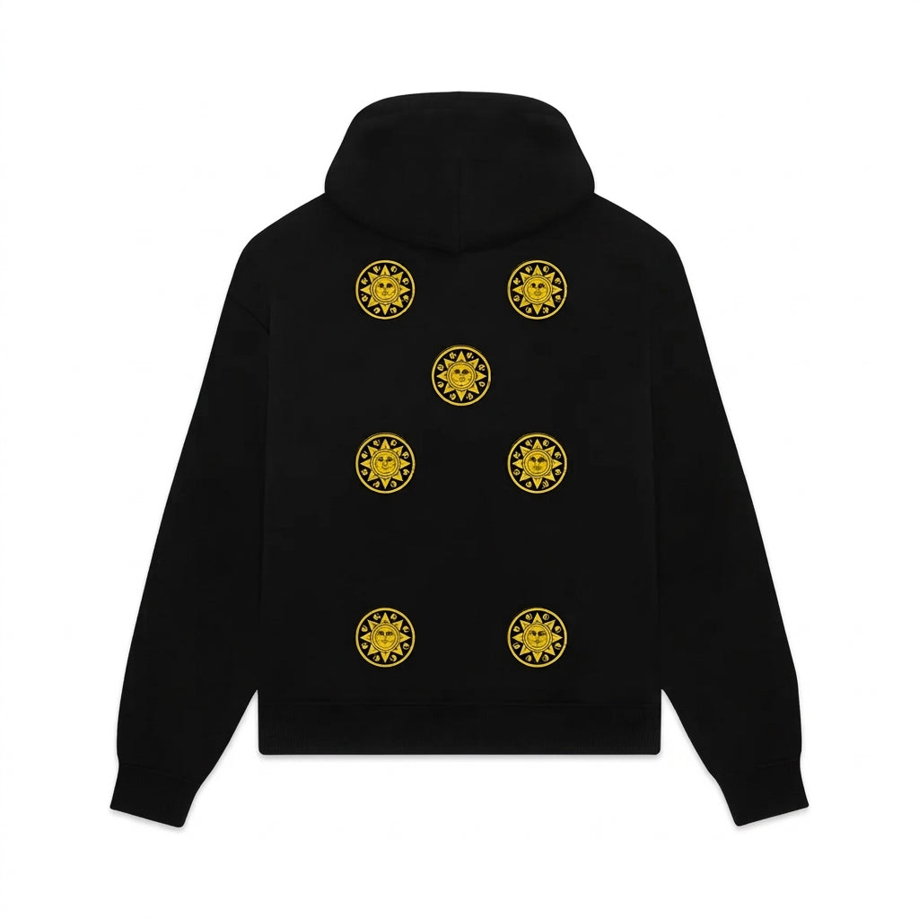 Dolly Noire felpa da uomo Sette di Denari - Napoletane Hoodie SW1362-GQ-01 nera