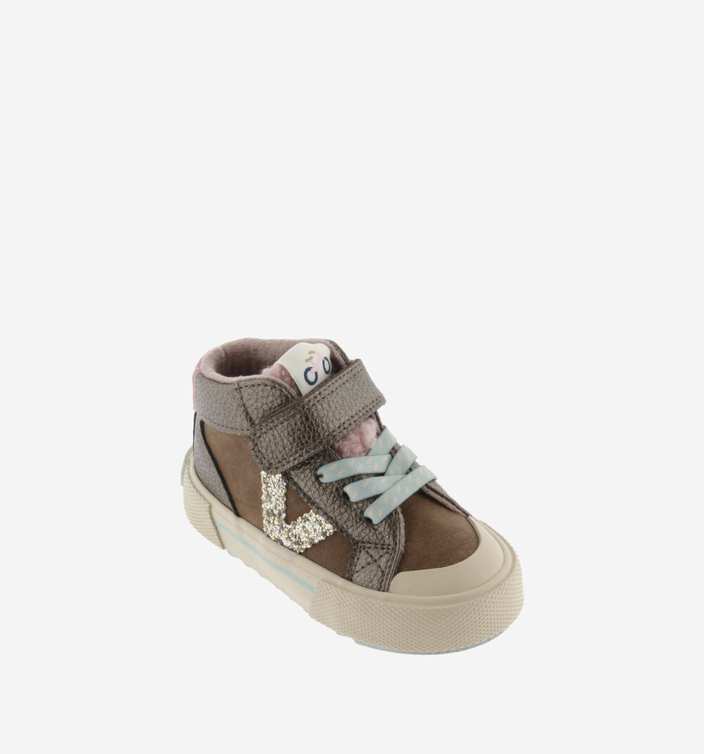 Victoria scarpa sneakers bimba con laccio elastico e velcro Tribu 1065203 marrone