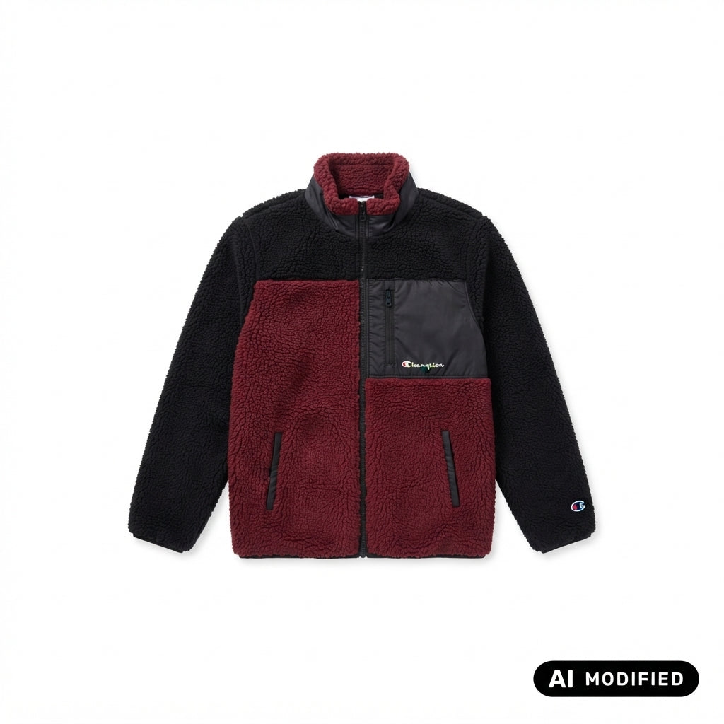 Champion Giacca Polar Teddy con Zip Intera da Bambino 307273 RS508 rosso scuro