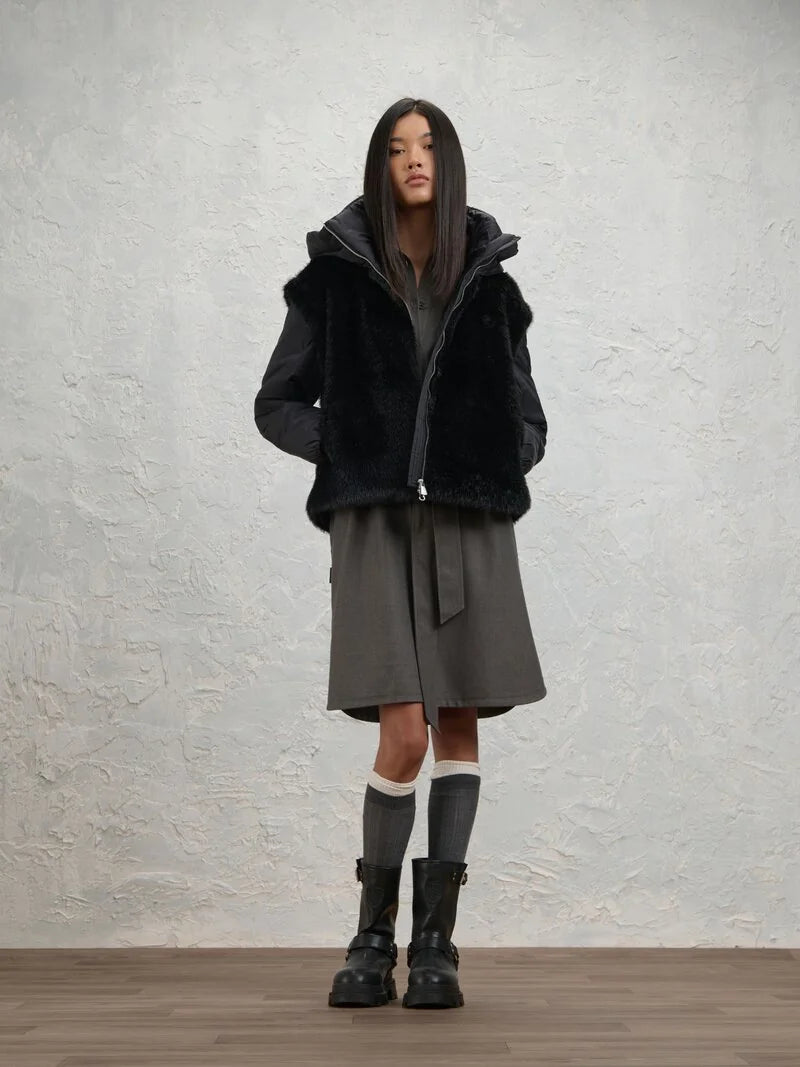 Blauer JUNIPER donna - ECO PELLICCIA E GIACCA IN NYLON TRAPUNTATO 26WBLDC04339-007702 999 nero