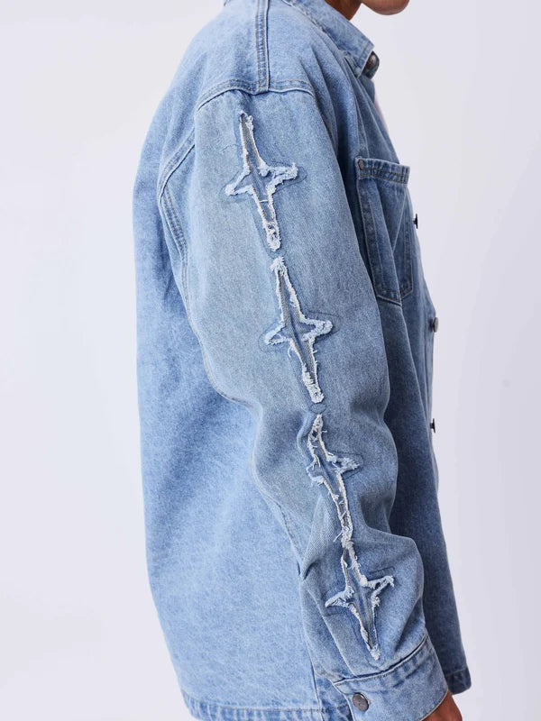 PXP Camicia overshirt in denim con inserti Polaris 2693130 JMC blu