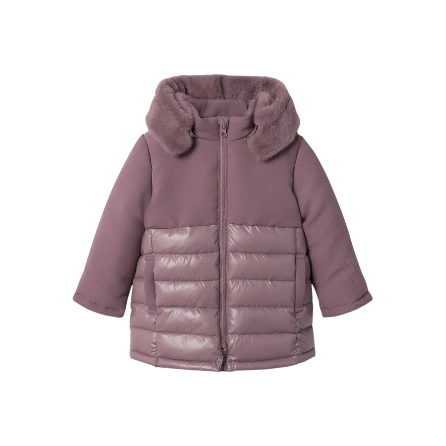 name it Piumino da Bambina Marol con Cappuccio ed Ecopelliccia 13246828 Rosa – Calore Moderno, Stile Allegro e Protezione Invernale