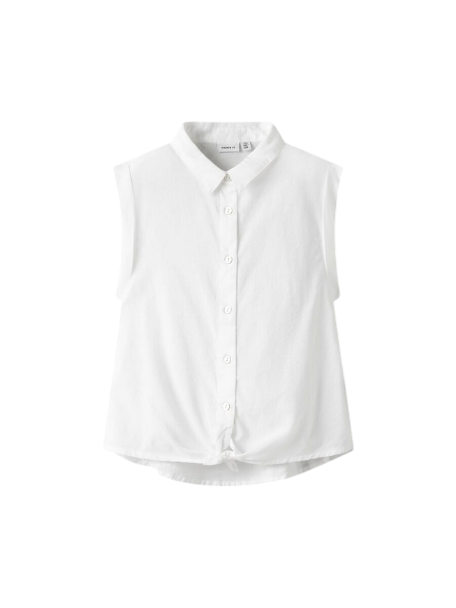 name it camicia senza maniche da ragazza 13200603 bianco