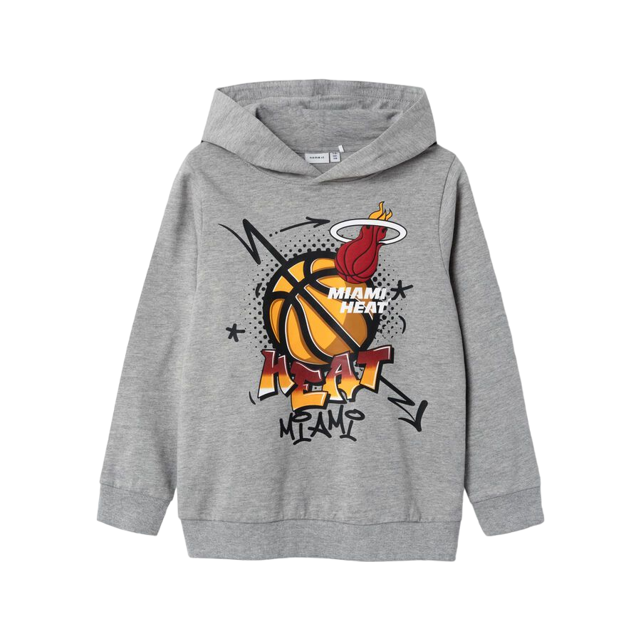 name it felpa con cappuccio da bambino con stampa Jimmy NBA Miami Heat 13225993 grigio