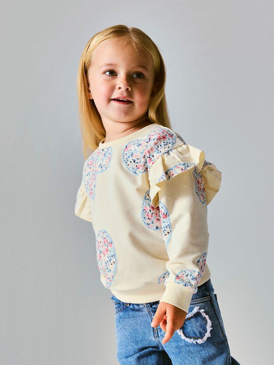 name it felpa girocollo da bambina 13258102 Antique White