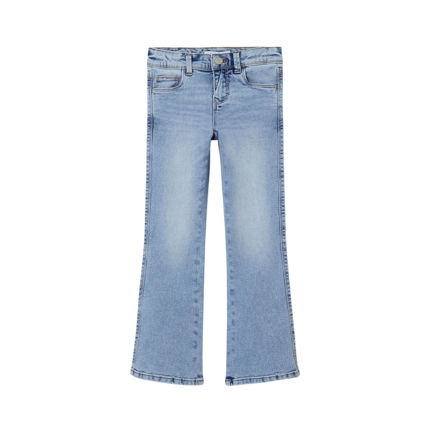 name it pantalone jeans da ragazza a  zampa Polly 13208876 blu medio