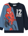 name it felpa girocollo da bambino in felpa leggera con stampa Spiderman 13231929 blu