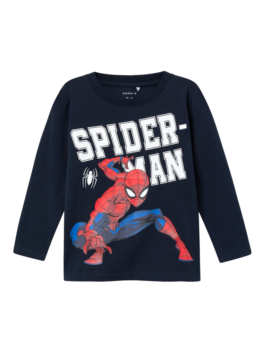 name it maglietta manica lunga da bambino Spider-Man 13225916 blu scuro
