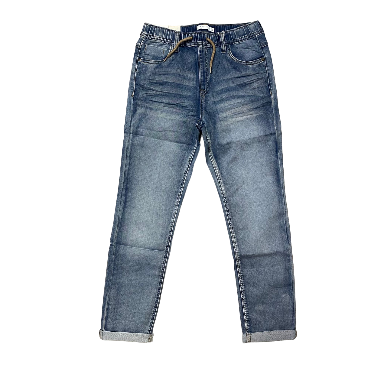 name it pantalone jeans da bambino con elastico al cinto Mryan slim 13197238lbd blu chiaro