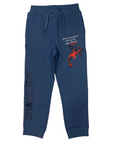 name it pantalone sportivo da bambino in felpa con elastico e polsino Spiderman 13233922 blu