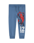 name it pantalone sportivo da bambino in felpa leggera con stampa Spiderman 3231935 celeste