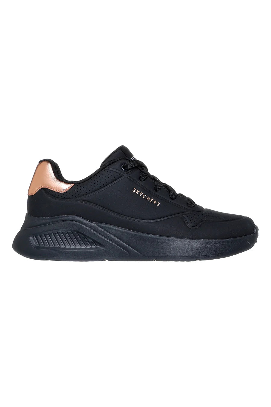 Skechers scarpa sneakers da donna Uno Lite Shimmer Along 177291/BBK nera