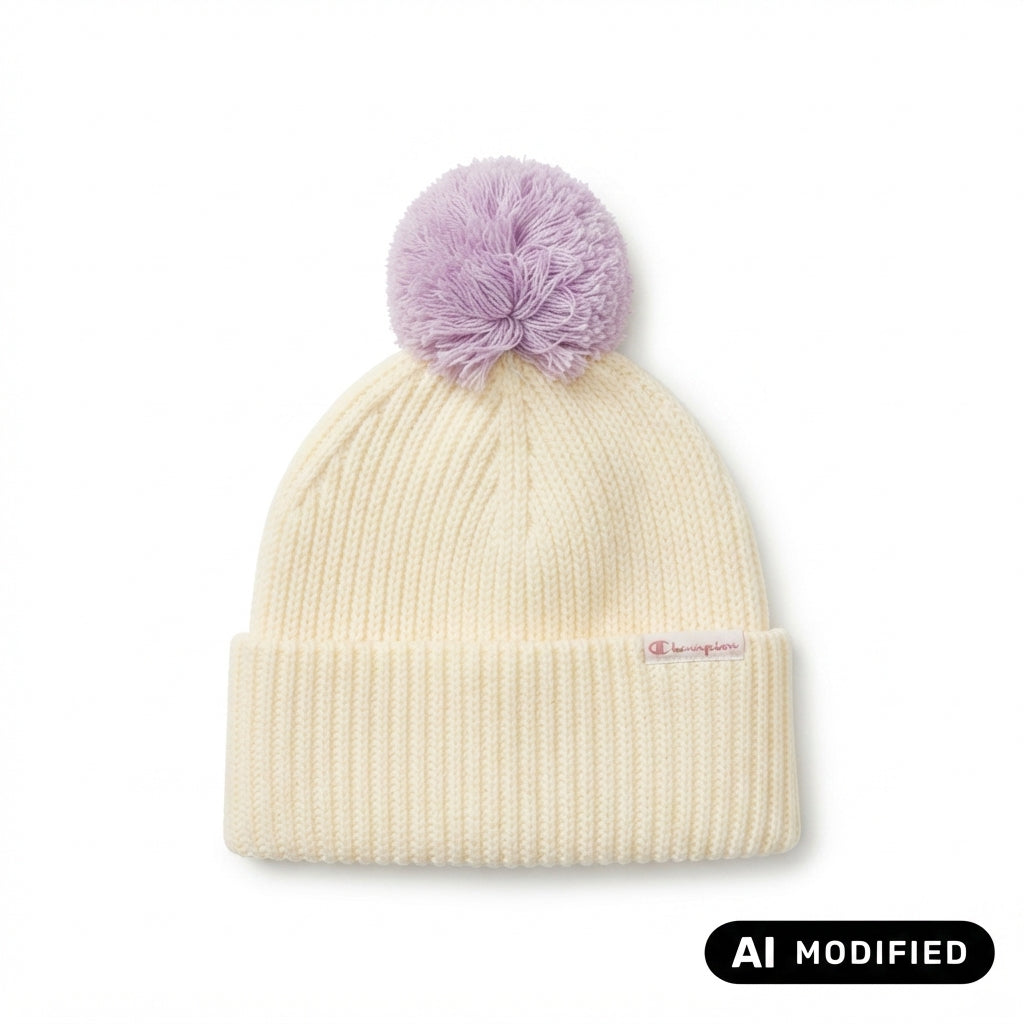 Champion cappello da ragazza con pompom 806449-YS175 panna