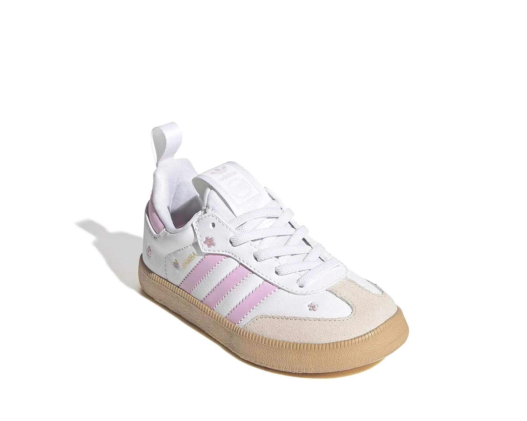 Adidas Original scarpa sneakers da ragazza Samba Quickon KK0457 Bianco-Rosa