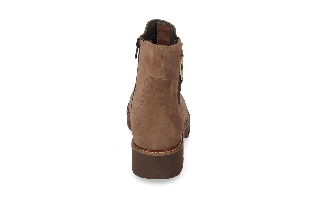 Valleverde stivale da donna in camoscio co elastico e cerniera 17182A tortora