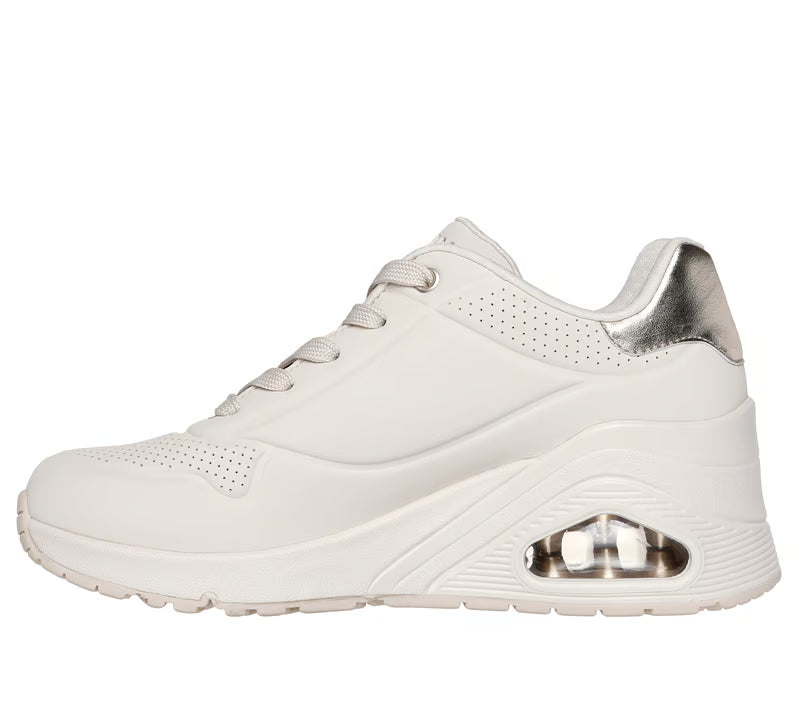 Skechers scarpe sneakers donna Uno Wedge - HI Steps 177520/OFWT bianco latte