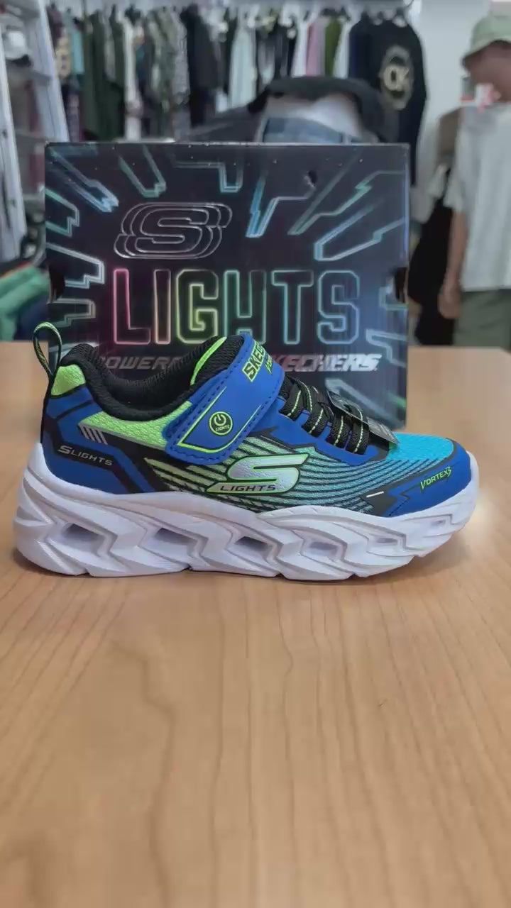 Skechers scarpa con velcri e luci da junior S-Lights: Vortex 3.0 400590LC/BBLM blu