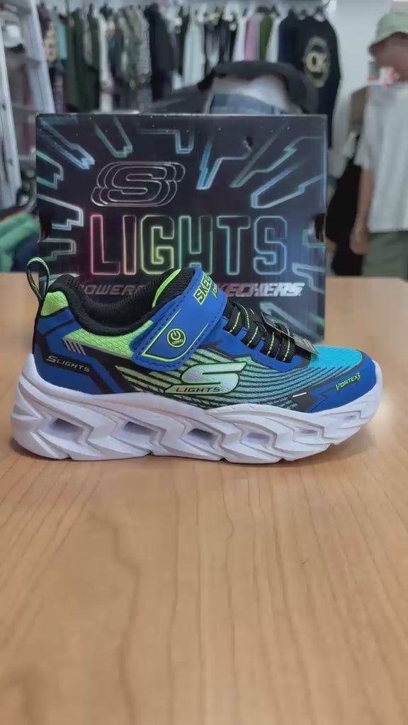 Skechers scarpa con velcri e luci da junior S-Lights: Vortex 3.0 400590LC/BBLM blu