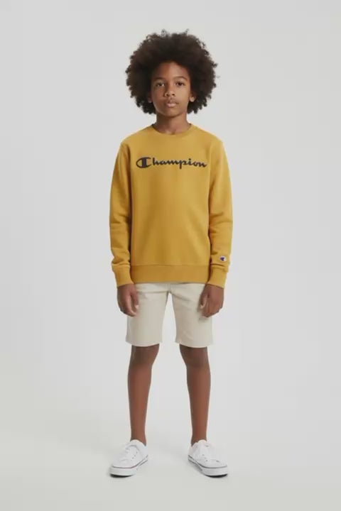 Champion Felpa Girocollo junior 307359 YS170 gialla - sportiamo