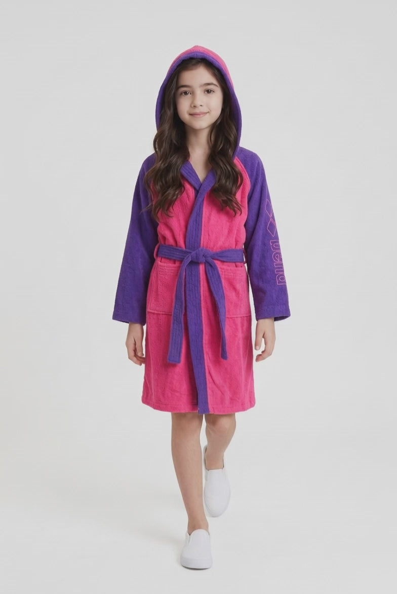 Arena Accappatoio Junior Cotton Robe 011690-909 Rosa-Viola Comfort e Assorbenza video