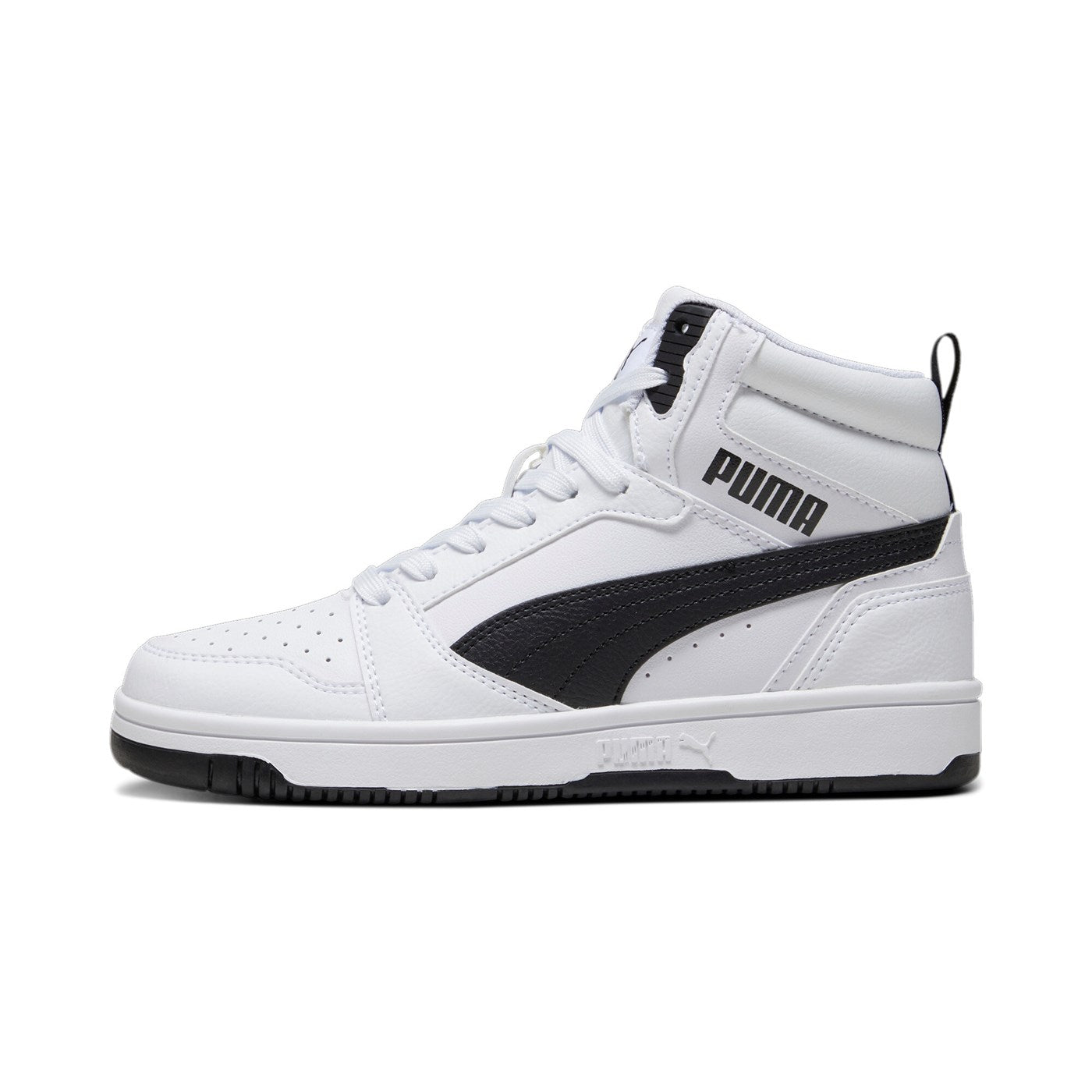 Puma Scarpa sneakers alta da ragazza Rebound v6 Mid 393831 02 bianco-nero