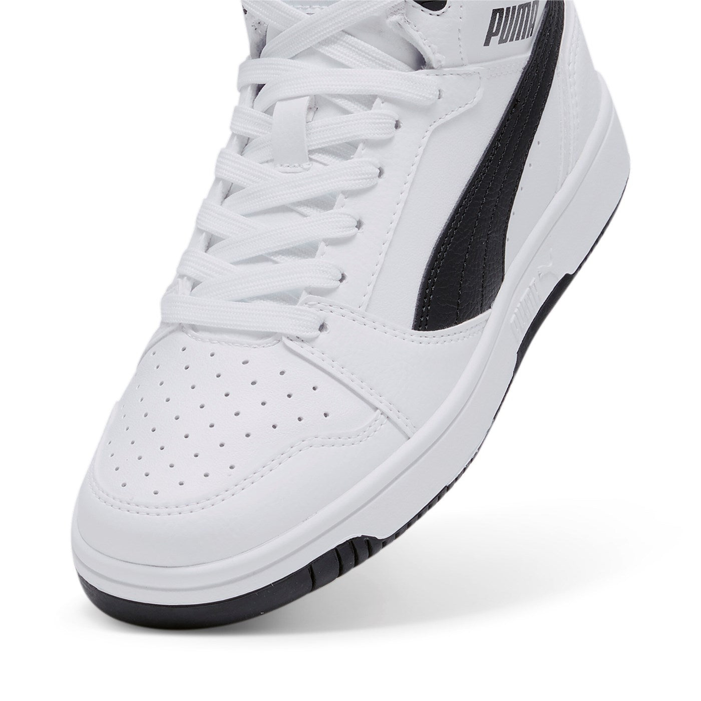 Puma Scarpa sneakers alta da ragazza Rebound v6 Mid 393831 02 bianco nero