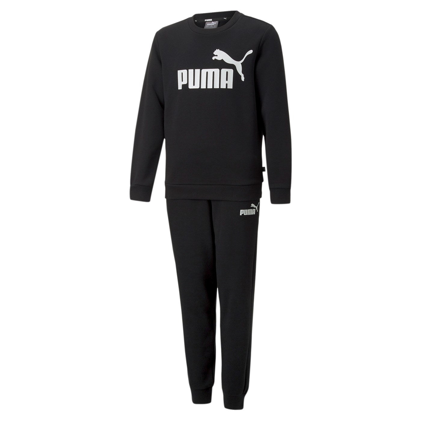 Puma tuta sportiva da ragazzo con felpa girocollo e pantalone con elastico Logo 670884-01 nero