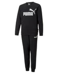 Puma tuta sportiva da ragazzo con felpa girocollo e pantalone con elastico Logo 670884-01 nero