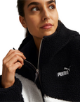 Puma Giubbino orsacchiotto con cappuccio Sherpa 675370-01 nero-bianco