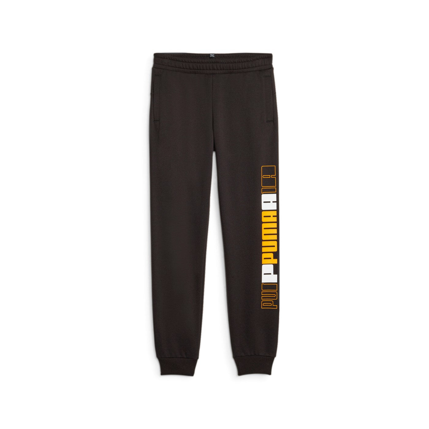 Puma pantalone sportivo con stampa sulla gamba da ragazzo Logo Lab 676326-51 nero-giallo