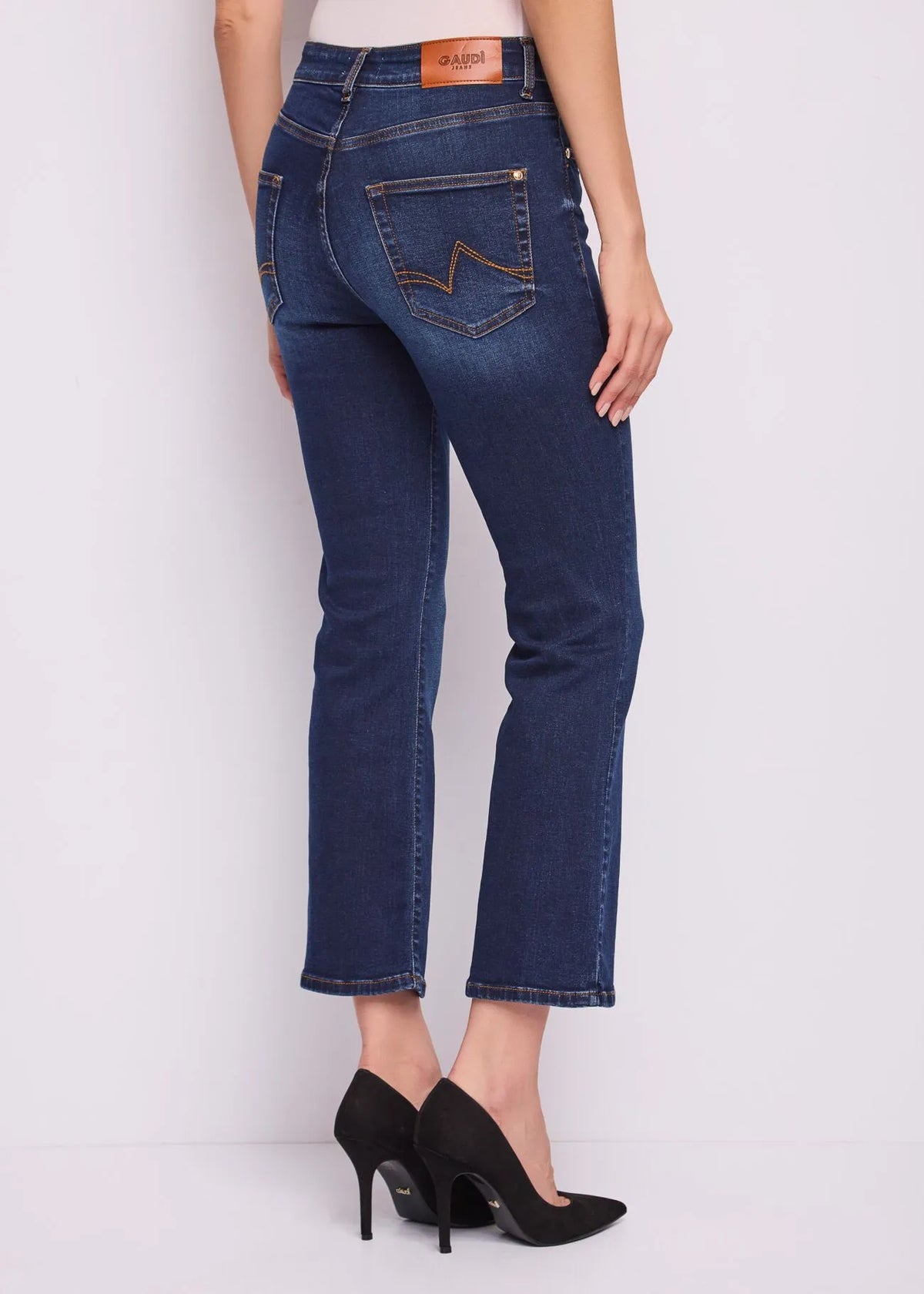 Gaudì pantalone jeans 5 tasche da donna flare cropped 621BD26033 blu