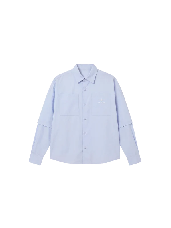 PxP Camicia doppia manica elegante 2633311 celeste